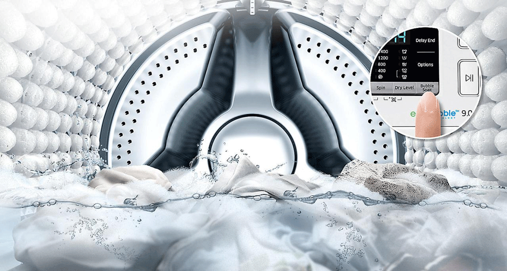 فناوری حباب ساز ( Eco Bubble ) در ماشین لباسشویی 8 کیلویی سامسونگ WW80K54E0WW